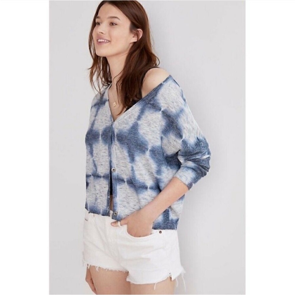 Pilcro Anthropologie Women’s Tie Dye Lightweight Oversized Boho Cardigan XS Blue